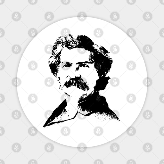 Mark Twain Portrait Pop Art Magnet by phatvo